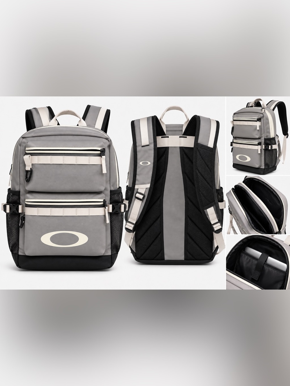 Oakley Rover Laptop Backpack FOS901478 Gray Pebble Utility Commuter Bag